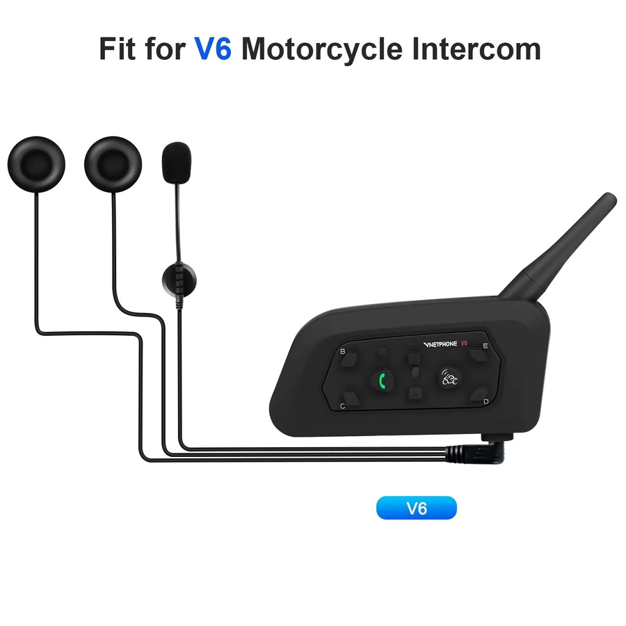 EJEAS Geräuschunterdrückendes Mikrofon-Headset für Motorradhelme der V6-Serie Q2 Q7 V4 Plus in Schwarz mit 3,5-mm-Klinkenanschluss und CVC-Technologie - Bild 3