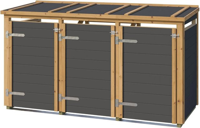 Weka Mülltonnenbox Killarney für 3 Tonnen in Anthrazit-Eiche - Bild 1
