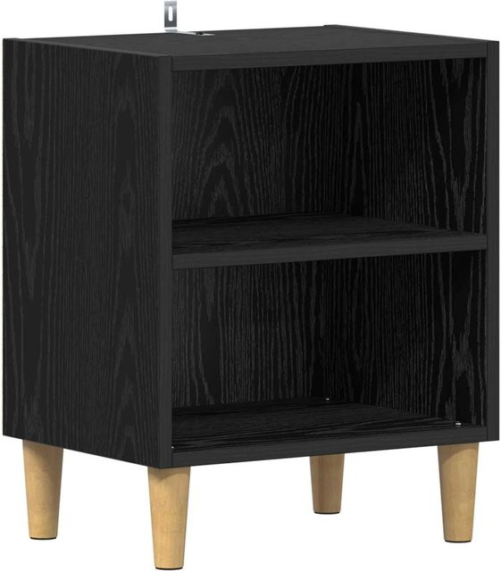 vidaXL Bettschrank in Schwarz und Eichen-Optik aus Holzwerkstoff, B/T/H: 40 x 30 x 50 cm - Bild 1