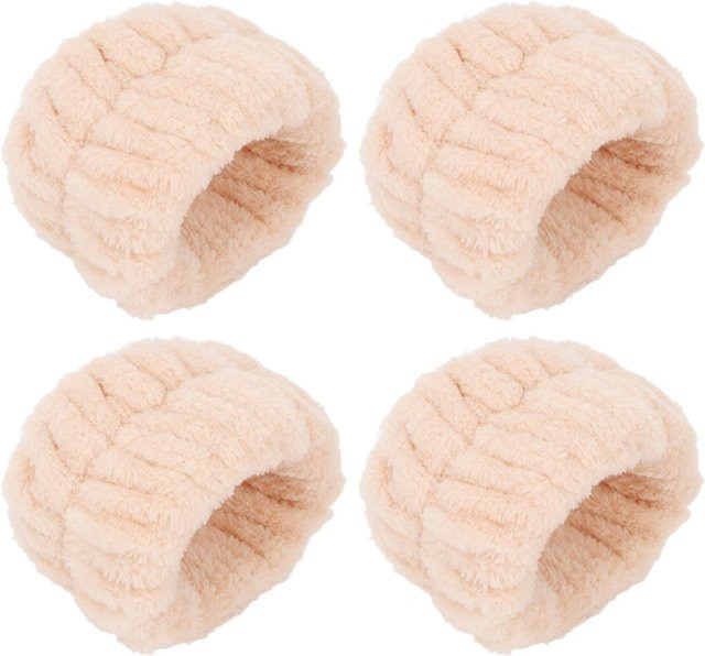 GoolRC Gesichtswasch-Armbänder, 2 Paar, Flanell, Cremeweiß beige, Damen - Bild 1