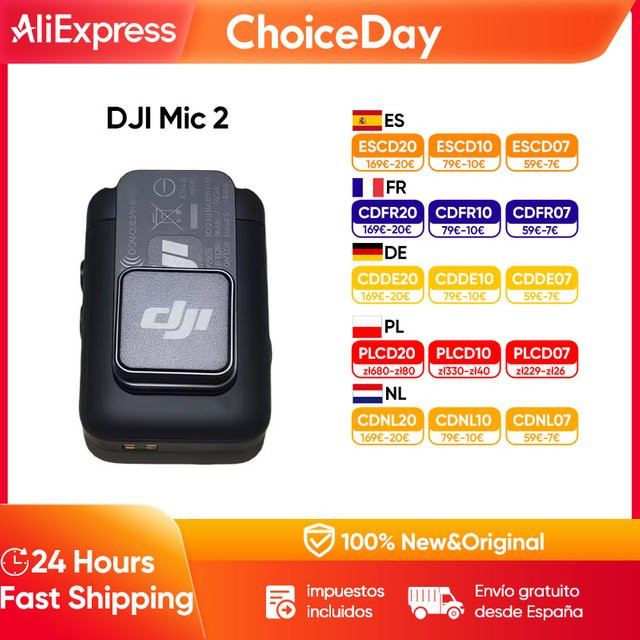 DJI Mic 2 Wireless Lavalier Mikrofon mit Rauschunterdrückung und 32-Bit/48 kHz in Schwarz - Bild 1