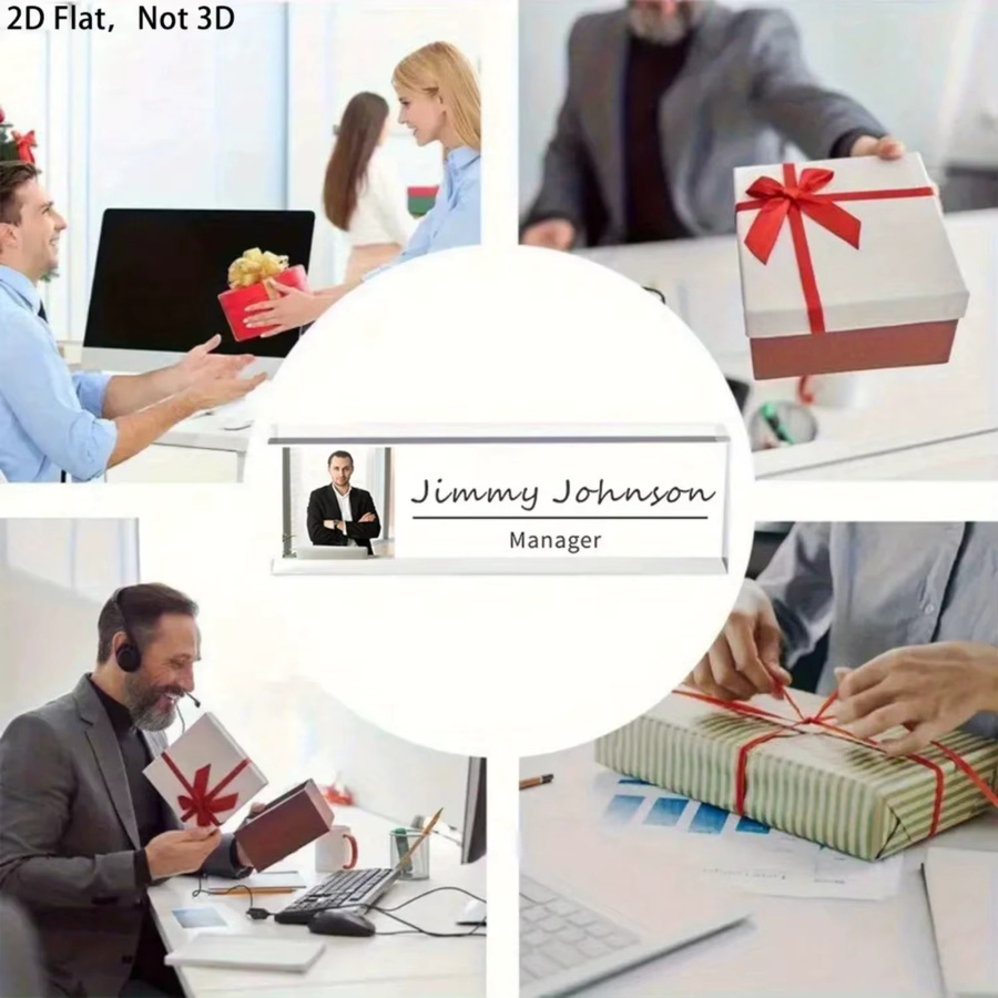 Personalisierter Acrylblock mit individuellem Foto und Text von Hello Young, moderner Tischdekor in Transparent und Weiß, rechteckiger Acrylrahmen für dein Erinnerungsgeschenk - Bild 2