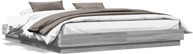 vidaXL Bettgestell aus Holzwerkstoff in Grau Sonoma, B/T/H: 180 x 200 x 203 cm - Bild 1