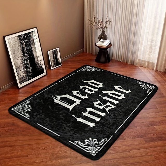 VIKAMA Fußmatte Gothic Rock Style Design in Schwarz, Rechteckig, B/T: 60 x 40 cm - Bild 1