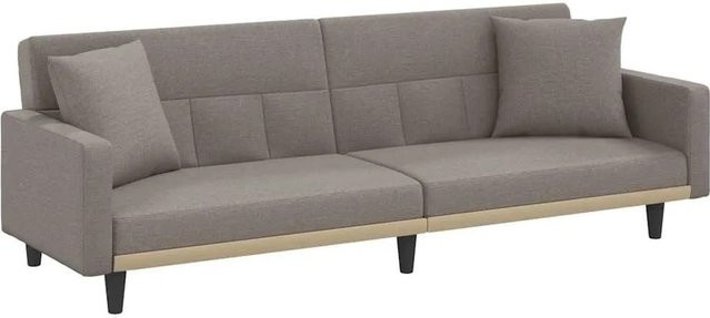 vidaXL Schlafsofa Click-Clack in Taupe aus Stoff mit Kissen und Massivholzrahmen B/T/H: 220 x 89 x 70 cm - Bild 1