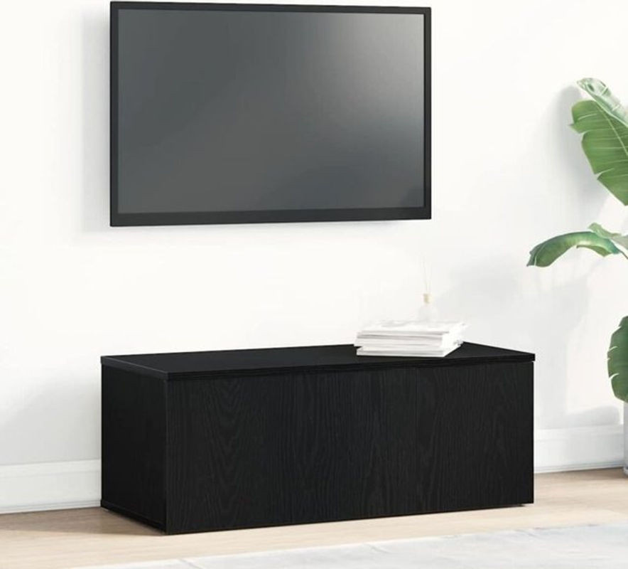 Vidaxl TV-Schrank aus Holzwerkstoff in Schwarz Eiche, Modernes Design, B/T/H: 80 x 34 x 30 cm - Bild 1