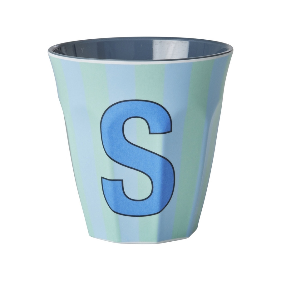 Rice Melamin Becher mit Streifen in Blau, 250ml - Bild 1