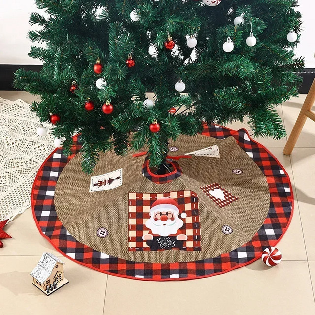 VIKAMA Weihnachtsbaumkleid in Rot mit Schneeflocken-Design als festlicher Baumschmuck für Tischbäume - Bild 1