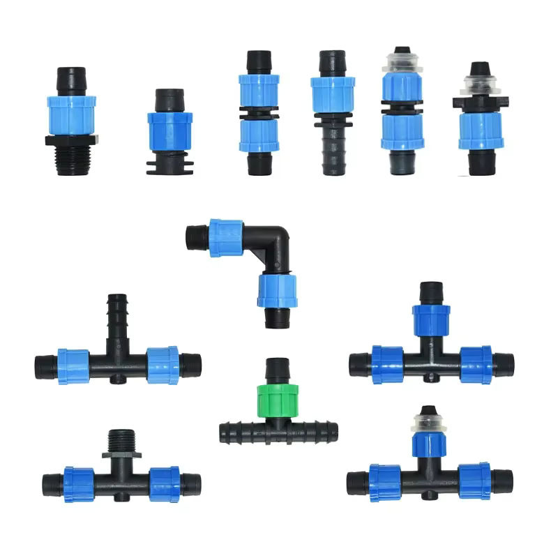 5er Set Bewässerungs-Anschlüsse für 16mm Tropfbänder mit T-Stücken, Ellenbogen und Endstücken zur Reparatur und Installation - Bild 5
