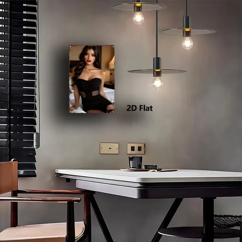 Hello Young Metallschild Fashion Black Dress Lady in Schwarz, Wandkunst für die Dekoration, B: 20,3 cm, H: 30,5 cm - Bild 4