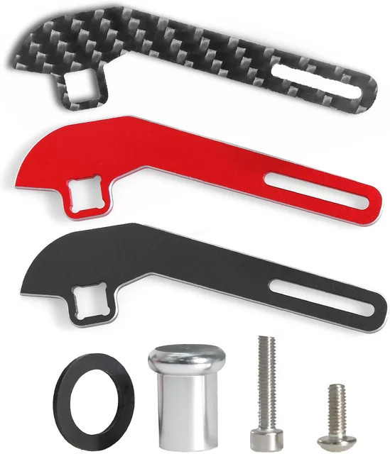 Semalam Metall-Carbonfaser-Lenkrad-Auslöser, einhändiger Steueradapter, Zubehör, Rot, Schwarz - Bild 1