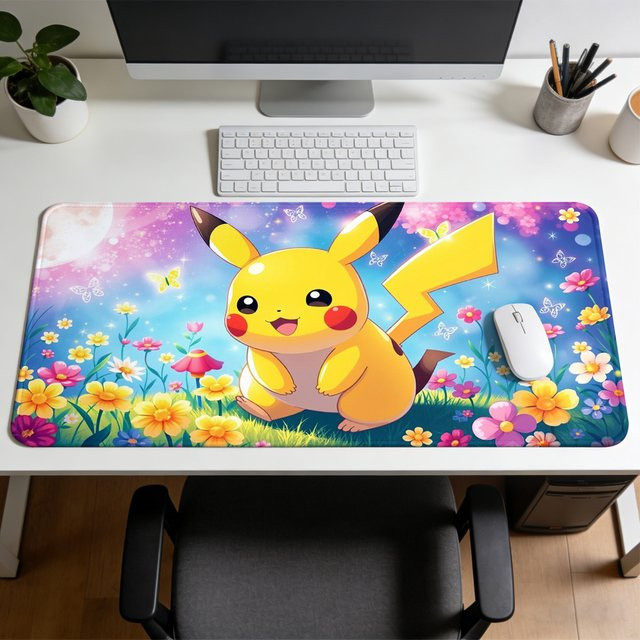 Potdemiel BKM-Po-ke-mons Mauspad XXL Gaming-Mausunterlage in Multicolour für PC und Gamer - Bild 1