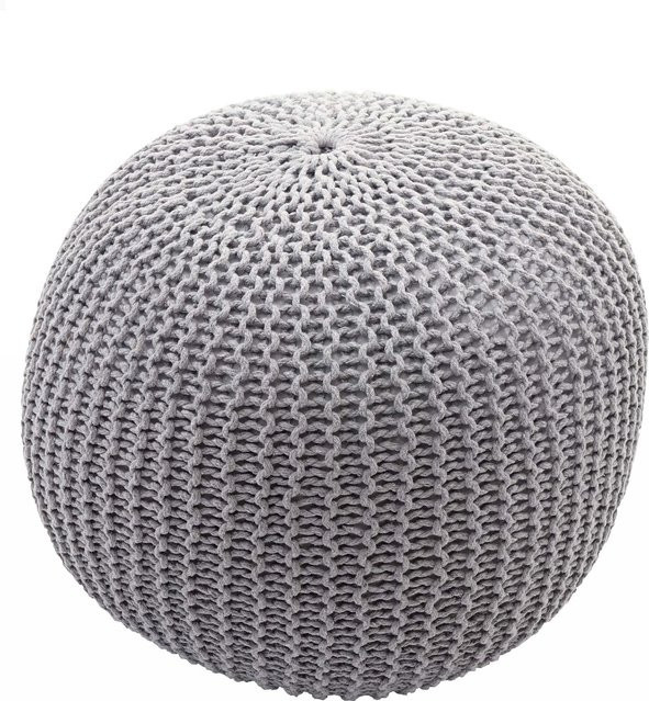 Strickhocker MCW E16 in Grau mit Strickoptik, B/T/H: 40 x 40 x 50 cm - Bild 1