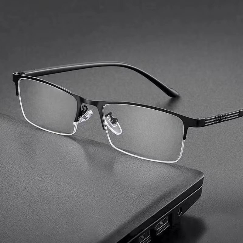 Lesebrille Halbrahmen, Metall, Unisex, Blaulichtfilter, rechteckig - Bild 3