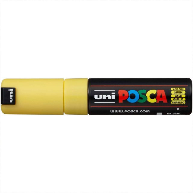 uni POSCA-Marker PC-8K mit 8mm Keilspitze in Gelb - Bild 1