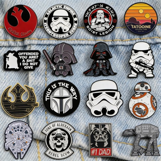 Star Wars Anstecknadeln, Roboter, Emaille, Bunt, Unisex - Bild 1