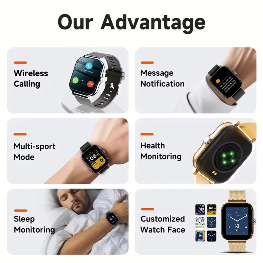 LAXASFIT Smartwatch, Schwarz, Milanaise, Bluetooth, Unisex - Bild 2
