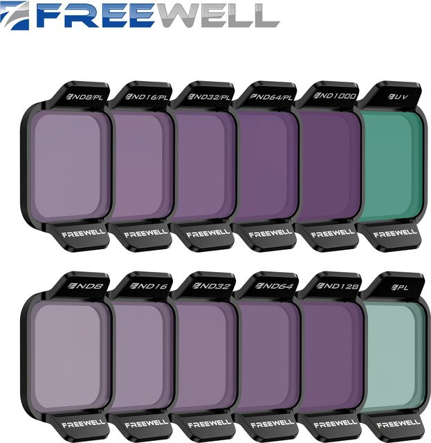 Freewell All Day 12er-Pack Filter-Set mit ND, PL und UV Filtern für DJI Flip und DJI Lito X1 Kameras - Bild 1