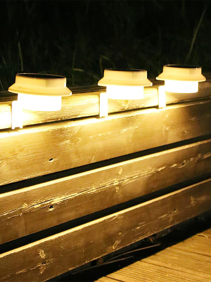 SHENZHITECH Solar-Wandleuchte mit intelligenter Lichtsteuerung und Dämmerungssensor, rundes Design in Weiß für Garten und Außenbereich - Bild 6