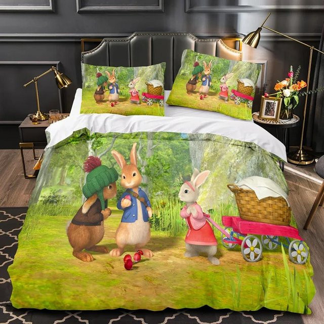 Bettwäsche Set Peter Hase Cartoon Kinderbettwäsche mit Bettbezug und Kissenbezügen aus Polyester, Mehrfarbig, B/H: 200 x 200 cm - Bild 1