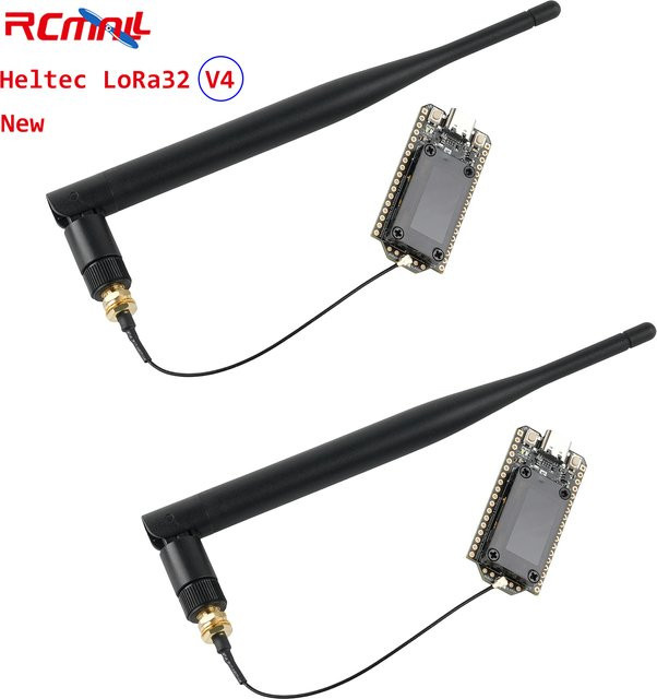 2er-Set Heltec Meshtastic LoRa32 V4 Dev-Board mit GPS, ESP32, WiFi, Bluetooth und 0,96 Zoll OLED Display in Schwarz - Bild 1