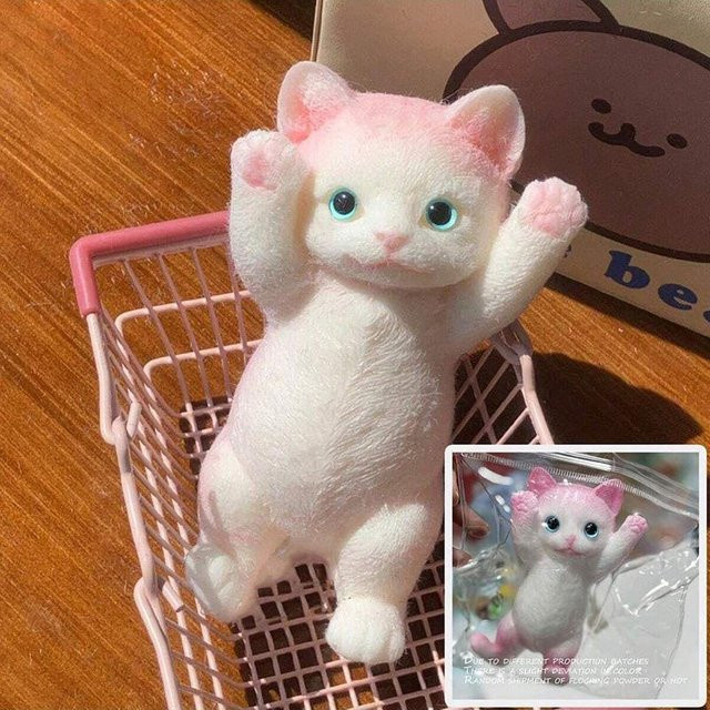 Binchi Outdoor Equipment Squishy Niedliche Beflockte Katze, ab 6 Jahren - Bild 1