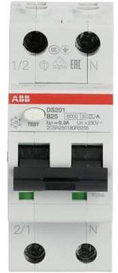 ABB RCBO FI-Schutzschalter und Leitungsschutzschalter 25A in Weiß - Bild 1