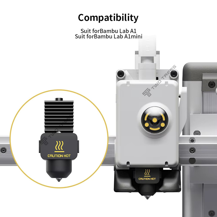 BambuLab Hotend-Kit für A1 und A1 Mini mit gehärteter Stahldüse in 0,2 mm, 0,4 mm, 0,6 mm und 0,8 mm für FDM 3D-Drucker, Weiß - Bild 3