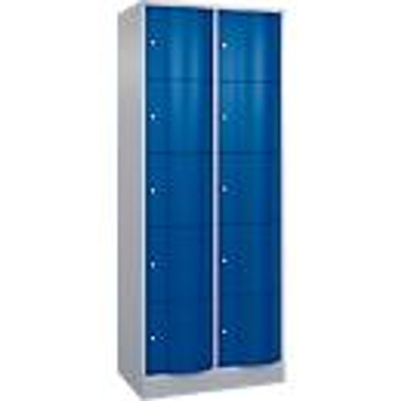 C+P Schließfachschrank Resisto mit 2 Abteilen und 10 Fächern, Weißaluminium/Enzianblau, B/T/H: 77,2 x 54,0 x 195,0 cm - Bild 2