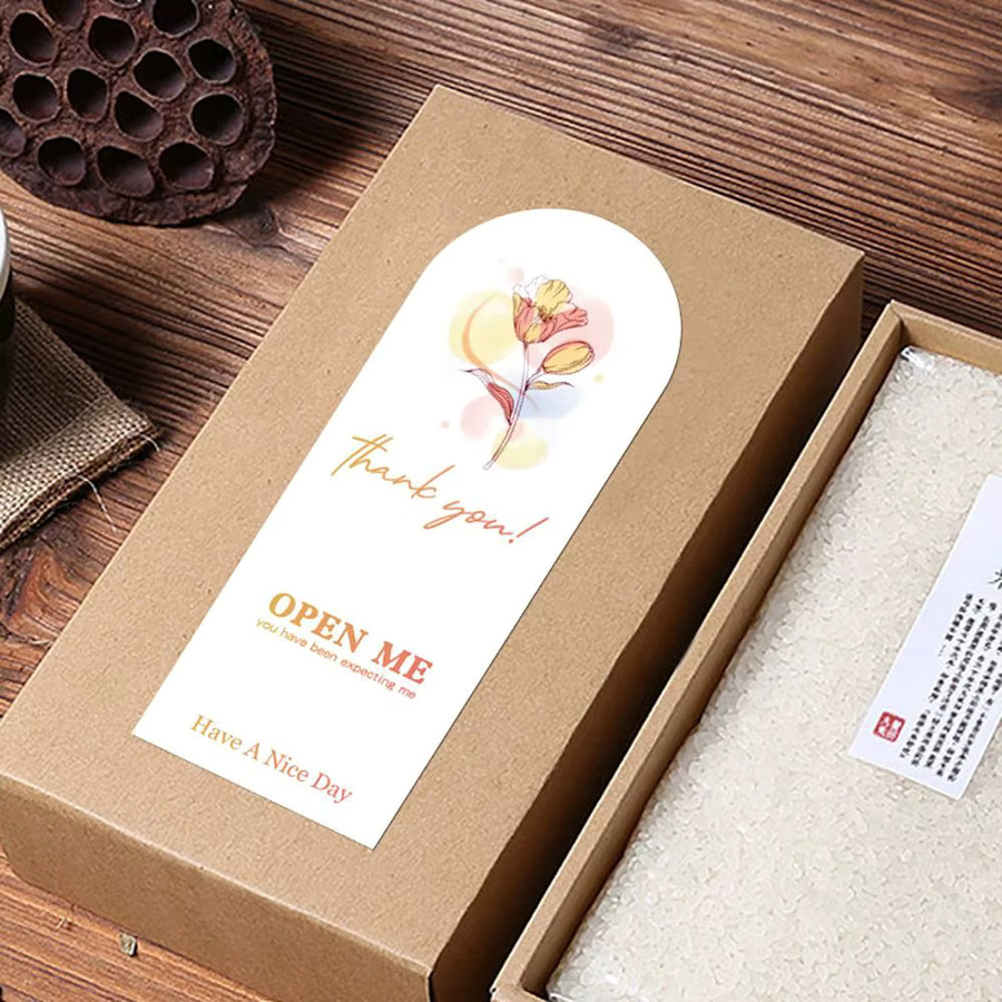 50 Stück Dankesaufkleber mit Blumenmuster in Mehrfarbig für deine Geschenkverpackung und Warenverpackung - Bild 2