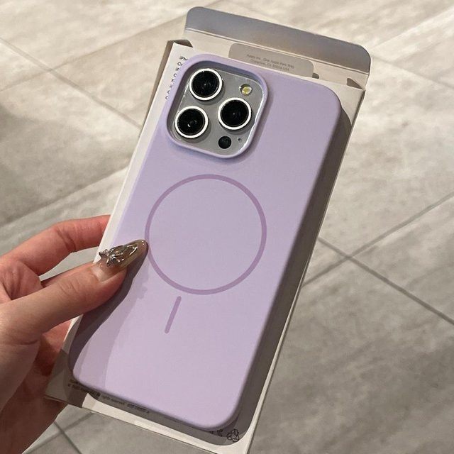 Yiran Flüssigsilikonhülle für iPhone kompatibel mit MagSafe, Stoßfest, Farbe: Lila - Bild 1