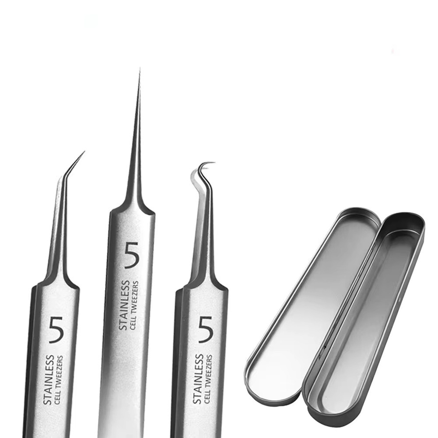 YJYIBEI Mitesserentferner-Set aus Edelstahl, 8-teilig, für Gesicht und Akne - Bild 3