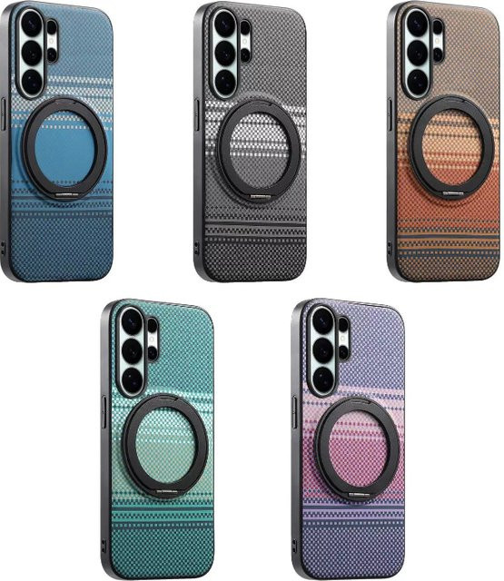 Harte magnetische Handyhülle mit 360 Grad drehbarem Kickstand für Samsung Galaxy S27 S26 S25 S24 S23 Plus Ultra FE in Grün - Bild 1