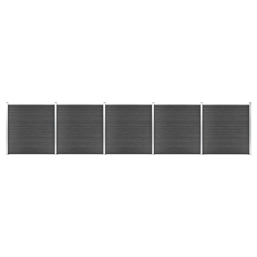 vidaXL Zaunelement Set WPC in Schwarz, B/H: 872 x 186 cm - Bild 2