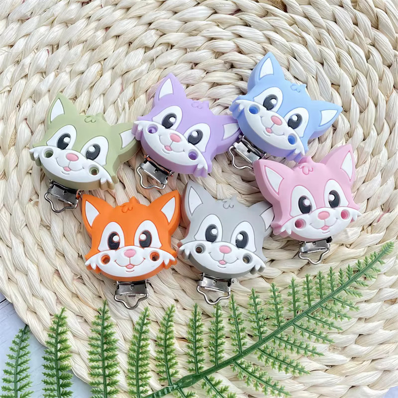3er-Set Lcmombay Fuchs Silikon-Schnullerclips in Multicolour, BPA-frei Schnullerketten-Zubehör für Baby-Beißpflege - Bild 2