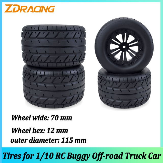 ZD Racing Gummireifen Räder, 4-teiliges Set, Schwarz - Bild 1