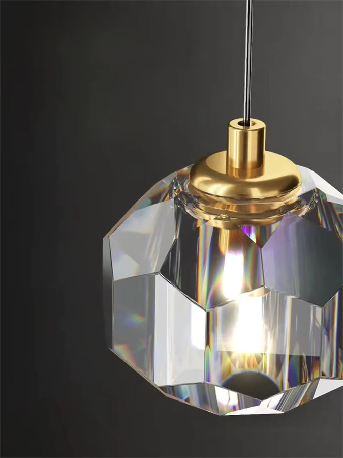 Ramalho LED Glas-Kugel Kronleuchter Modern in Gold und Transparent als Hängelampe für Schlafzimmer und Wohnräume - Bild 2