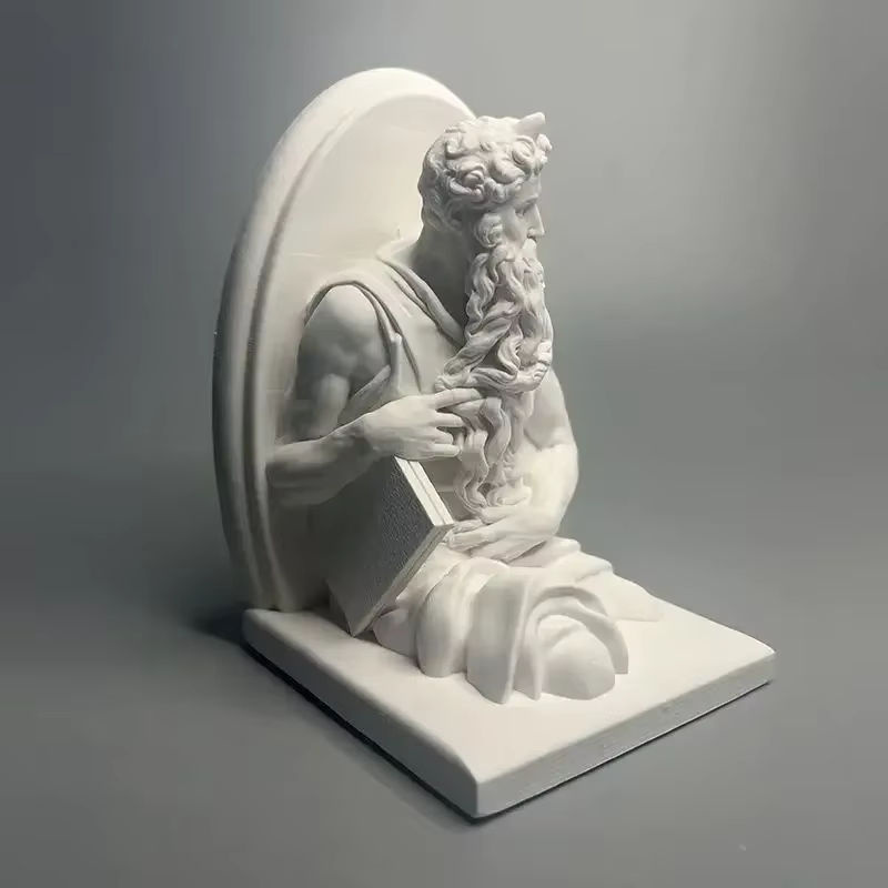 Moses Figur Skulptur aus Gips in Weiß als dekoratives Kunstwerk für dein Home Living - Bild 3