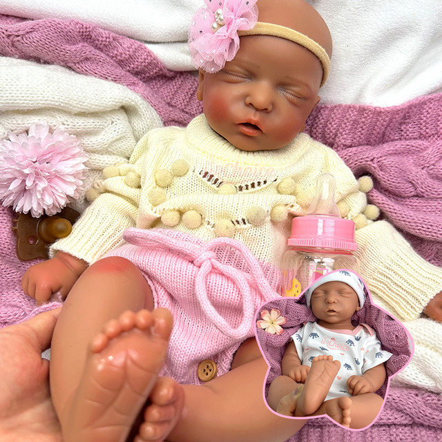 Waschbare Vollsilikon-Reborn-Puppe, 18 Zoll, Realistische Reborn-Puppe, Handgefertigt, Bemalt, Neugeborene Muñeca - Bild 1