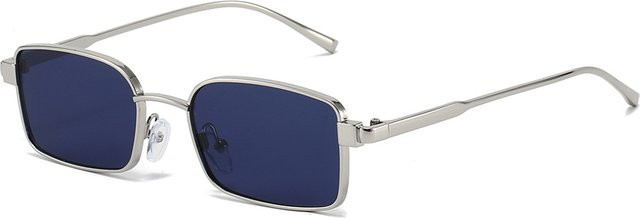 Sonnenbrille, rechteckig, Unisex, Vollrand, Metall, silber - Bild 1