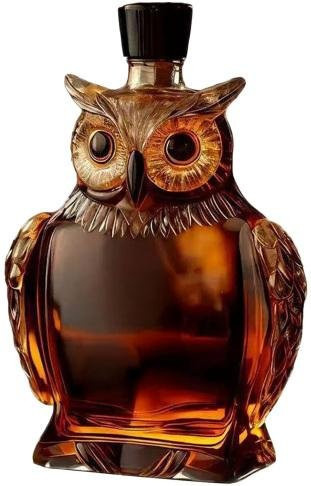 Dekorative Eulen-Whiskyflasche aus Borosilikatglas von zhutianb, transparente Tierkaraffe für deine Heimbar, 180 ml oder 350 ml - Bild 1
