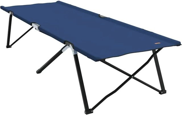 vidaXL Klappbares Schlafbett für Camping in Blau aus Stahl und Oxford-Stoff, B/T/H: 76 x 206 x 47 cm - Bild 1