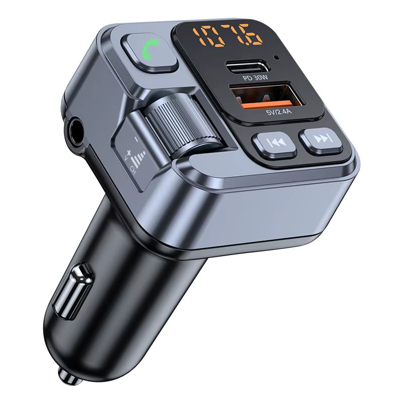 Korseed Auto FM-Transmitter mit Bluetooth-Empfänger, USB-Stick-Leser und PD30W Schnellladung sowie AUX-Audioeingang - Bild 4