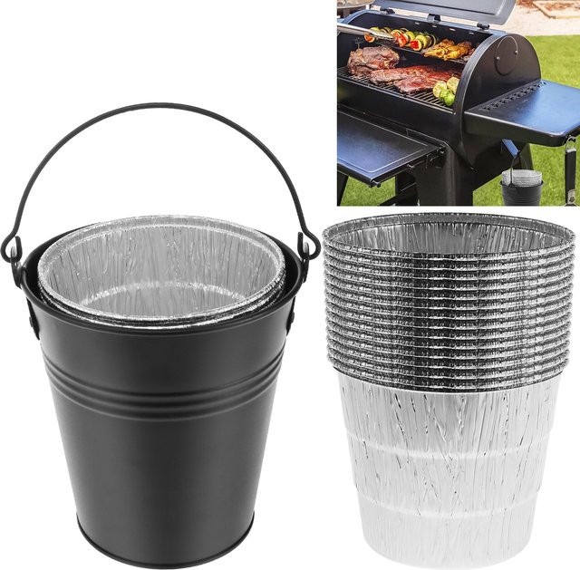 Traeger Fettscheimer mit Deckel aus Stahl in Schwarz, B/T/H: 15,0 x 14,3 x 15,0 cm - Bild 1