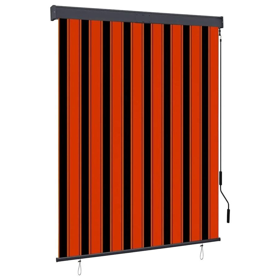 vidaXL Außenrollo mit Handkurbelmechanismus in Orange-Braun, Breite: 140 cm, Höhe: 250 cm - Bild 2