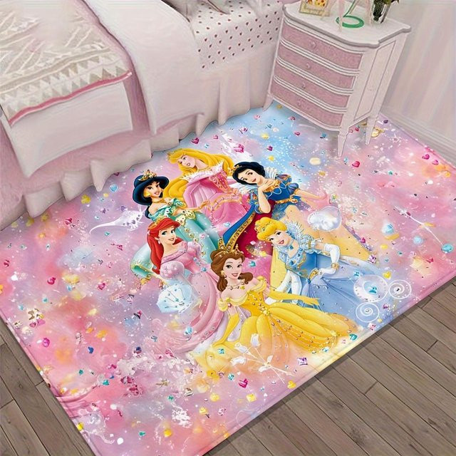 Miniso Disney Prinzessin Porträt Teppich für Wohnzimmer Badezimmer und Schlafzimmer, Mehrfarbig, B/T: 80 x 50 cm - Bild 1