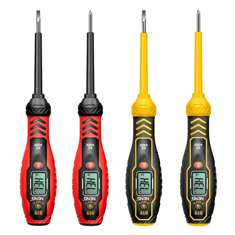 ANENG B19 Multifunktionaler Elektriker-Prüfschraubendreher, Berührungsloser Spannungsprüfer und Induktions-Teststift in Gelb - Bild 3