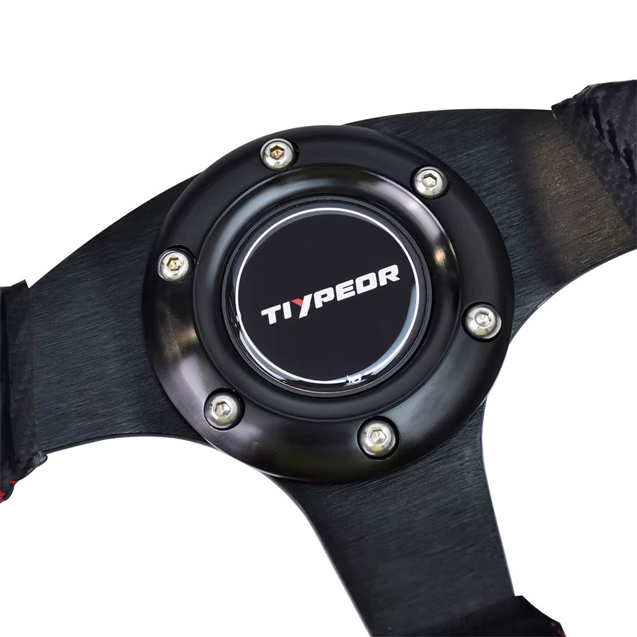 TIYPEOR Drift-Lenkrad aus Wildleder in Schwarz, 11 Zoll Sportlenkrad für Modifikationen mit 5mm Halterung - Bild 5