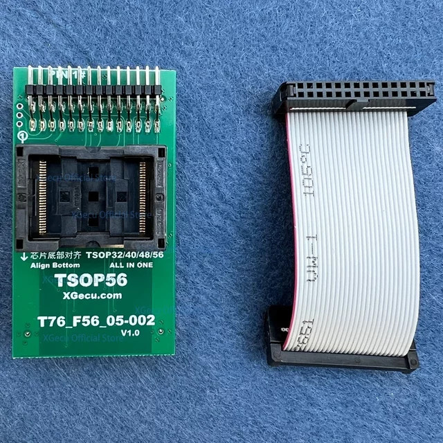 XGecu TSOP32/40/48/56 ZIF-Adapter T76_F56_05-002 V1.0 in Grün für den T76 Programmierer - Bild 1