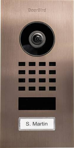 DoorBird D1101V Unterputz IP-Video-Türsprechanlage mit WLAN und LAN, Außeneinheit aus Edelstahl V2A in Bronze-Optik - Bild 1